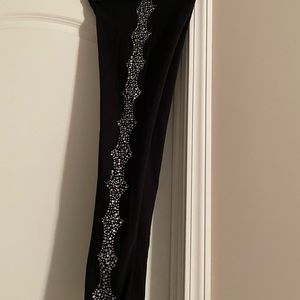 Hue Black leggings with rhinestones